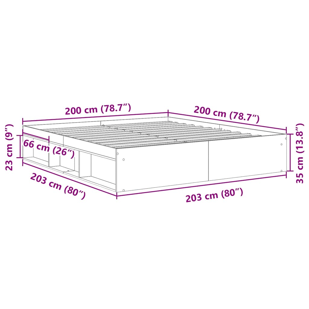vidaXL Πλαίσιο Κρεβατιού Λευκό 200 x 200 εκ.