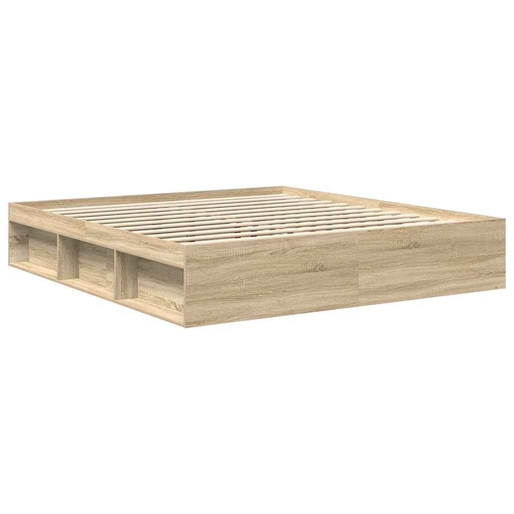 vidaXL Πλαίσιο Κρεβατιού Sonoma Δρυς 200x200 εκ.