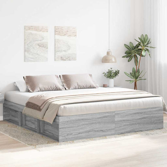 vidaXL Πλαίσιο Κρεβατιού Γκρι Sonoma 200x200 εκ.