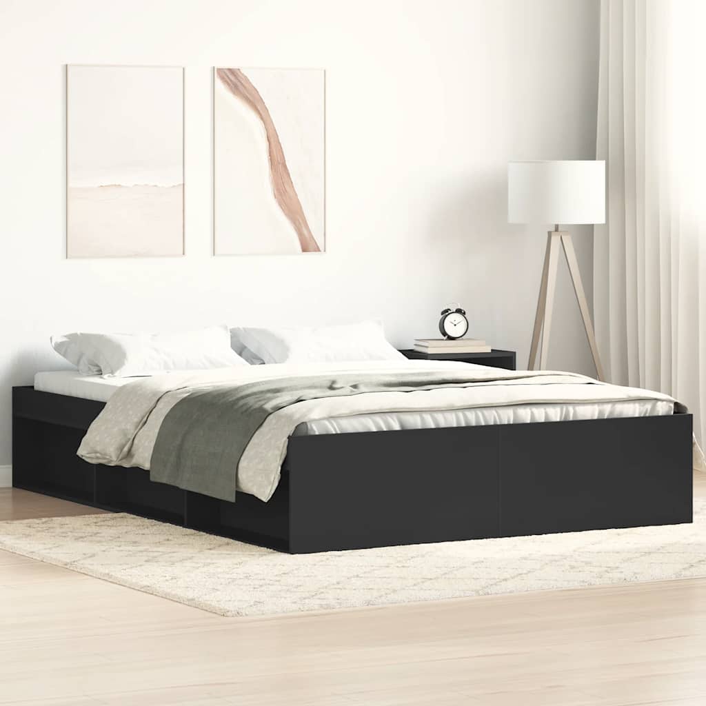 vidaXL Πλαίσιο Κρεβατιού Μαύρο 120 x 190 εκ. Small Double