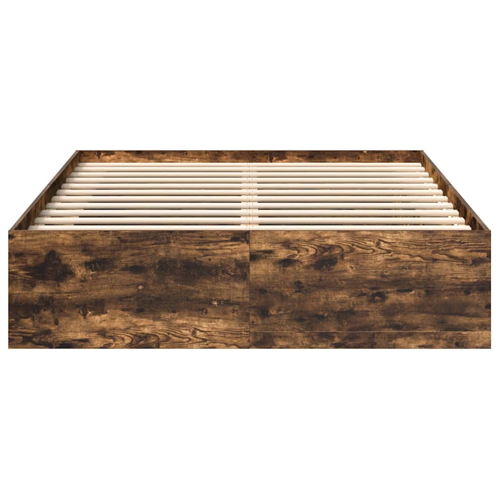 vidaXL Πλαίσιο Κρεβατιού Καπνιστή Δρυς 120 x 190 εκ. Small Double
