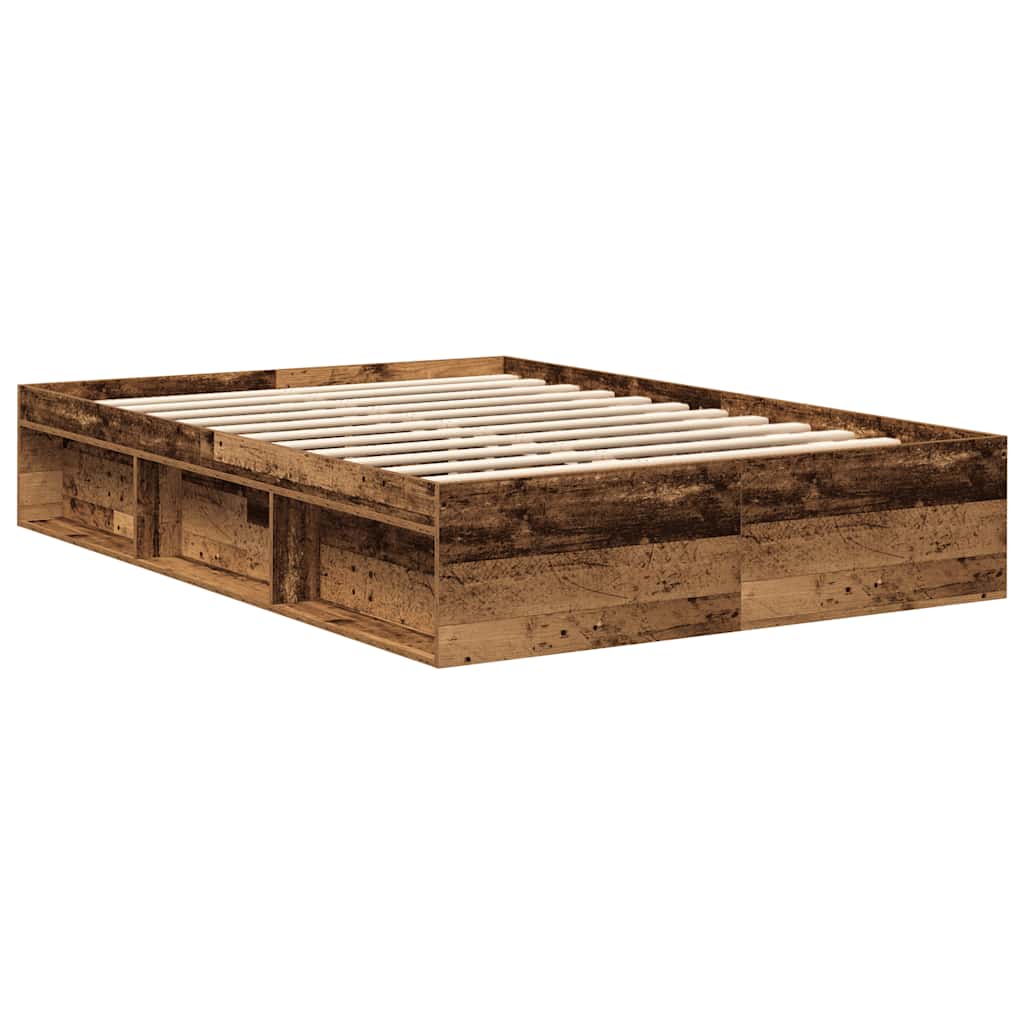 vidaXL Πλαίσιο Κρεβατιού Καπνιστή Δρυς 120 x 190 εκ. Small Double