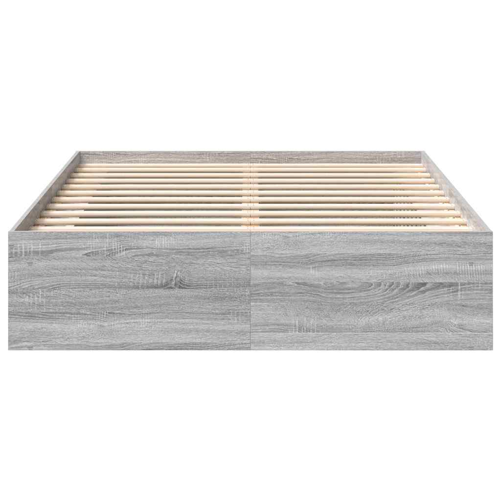 vidaXL Πλαίσιο Κρεβατιού Γκρι Sonoma 120x190 εκ. Small Double