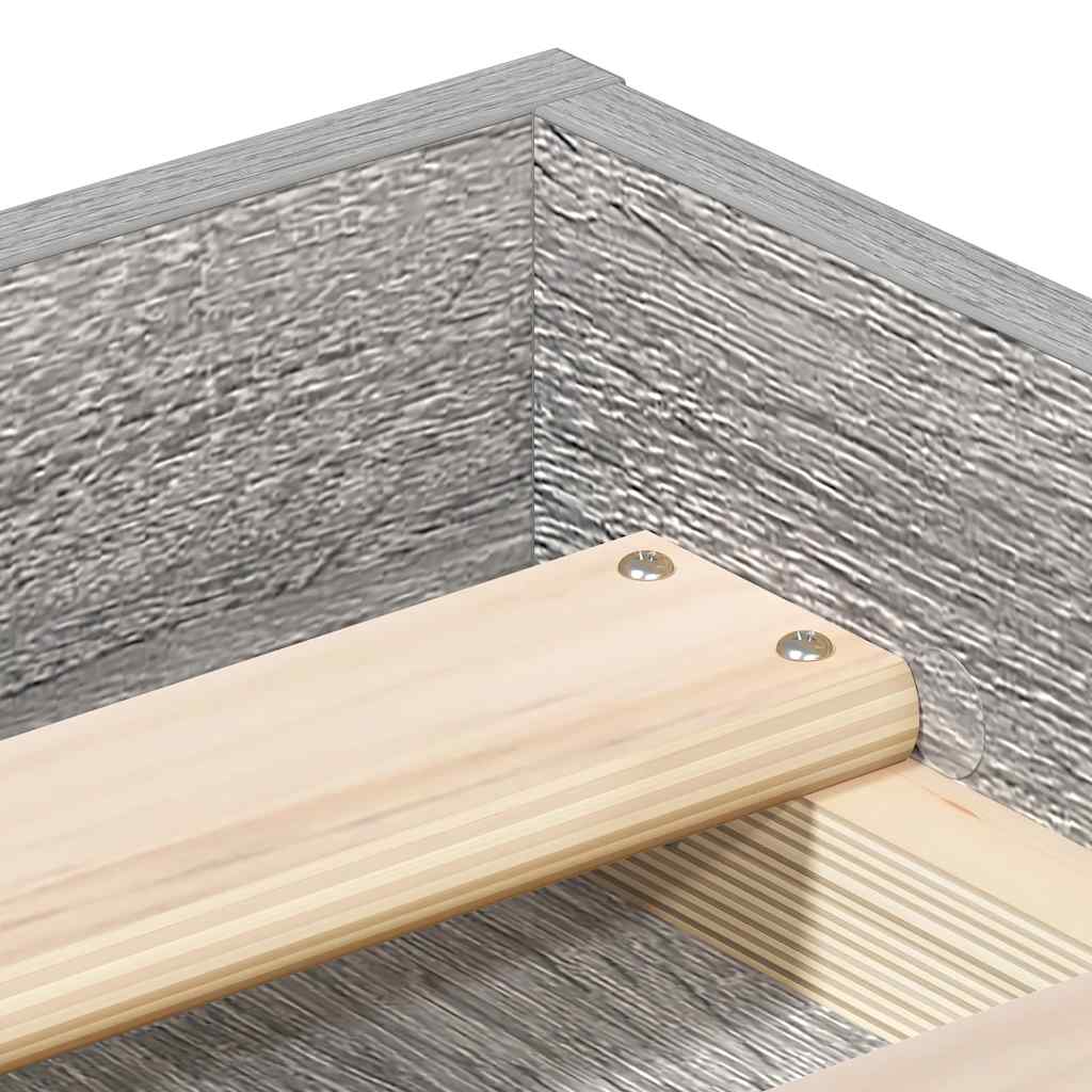 vidaXL Πλαίσιο Κρεβατιού Γκρι Sonoma 120x190 εκ. Small Double