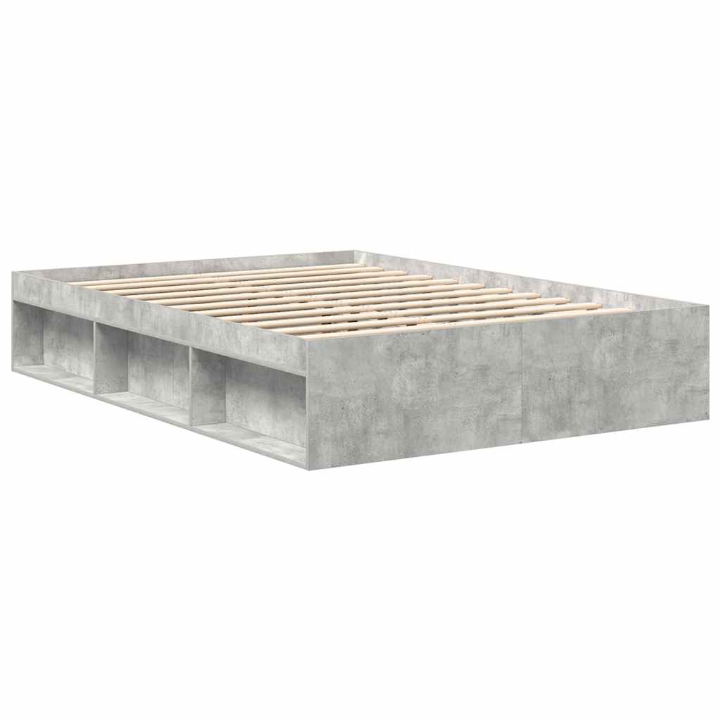 vidaXL Πλαίσιο Κρεβατιού Γκρι Σκυροδέματος 140x190 εκ.