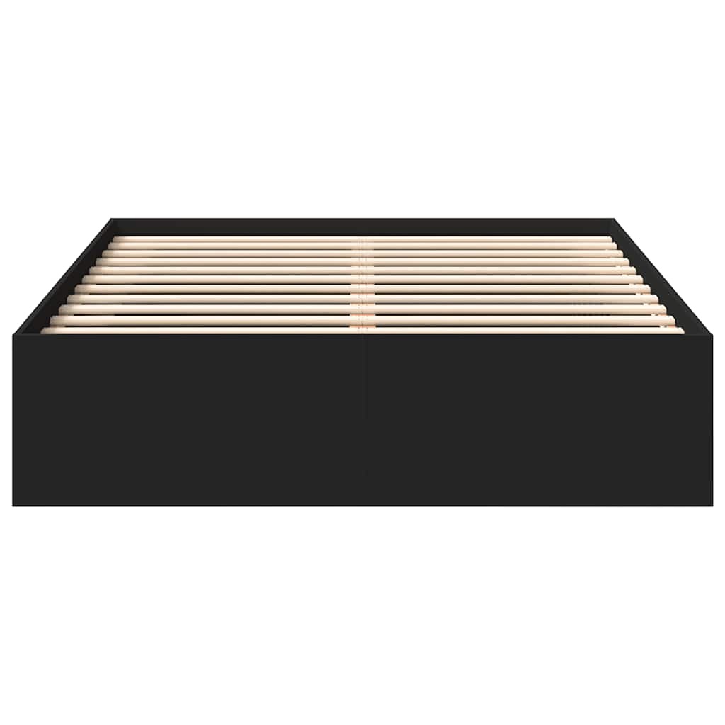 vidaXL Πλαίσιο Κρεβατιού Μαύρο 135x190 εκ. Double
