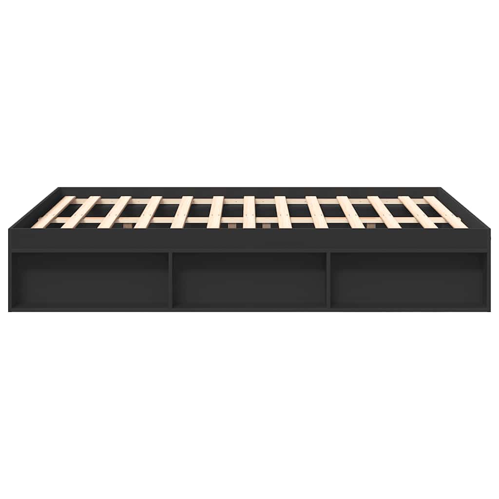 vidaXL Πλαίσιο Κρεβατιού Μαύρο 135x190 εκ. Double