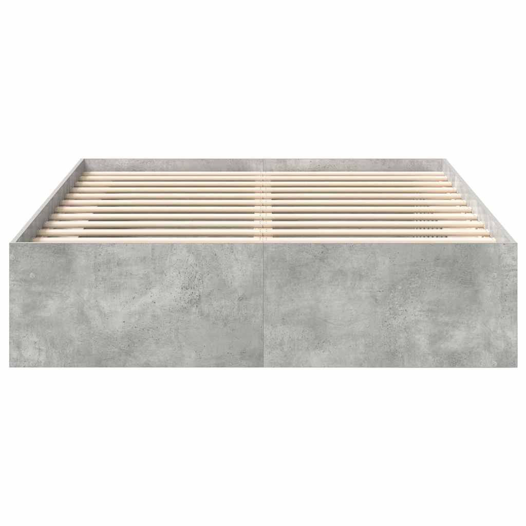 vidaXL Πλαίσιο Κρεβατιού Γκρι Σκυροδέματος 135x190 εκ. Double