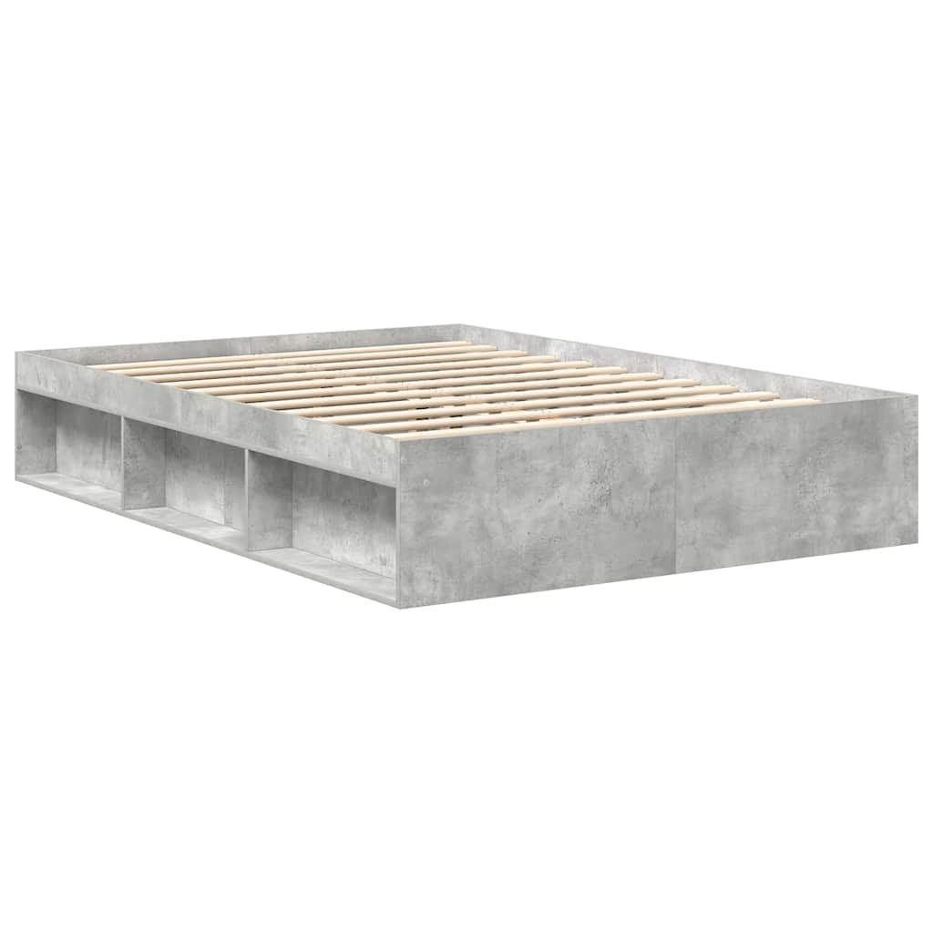 vidaXL Πλαίσιο Κρεβατιού Γκρι Σκυροδέματος 135x190 εκ. Double