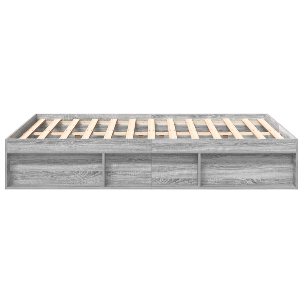 vidaXL Πλαίσιο Κρεβατιού Γκρι Sonoma 135 x 190 εκ. Double