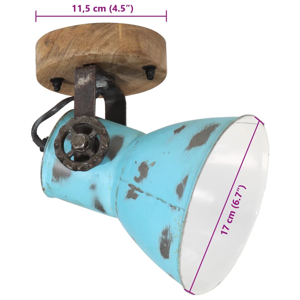 vidaXL Φωτιστικό Τοίχου 25 W Αντικέ Μπλε 11,5x11,5x25 εκ. Ε27