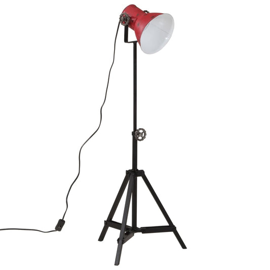 vidaXL Φωτιστικό Δαπέδου 25 W Αντικέ Κόκκινο 35x35x65/95 εκ. Ε27