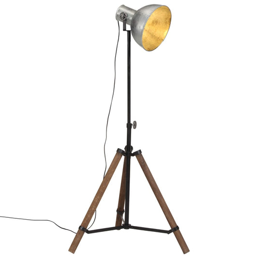 vidaXL Φωτιστικό Δαπέδου 25 W Vintage Ασημί 75x75x90-150 εκ. Ε27