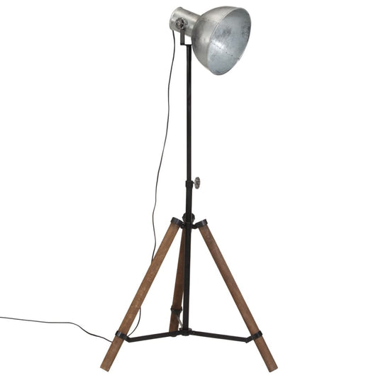vidaXL Φωτιστικό Δαπέδου 25 W Vintage Ασημί 75x75x90-150 εκ. Ε27