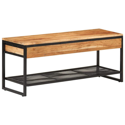vidaXL Πάγκος Παπουτσιών 110x35x45 εκ. από Μασίφ Ξύλο Ακακίας/Σίδερο
