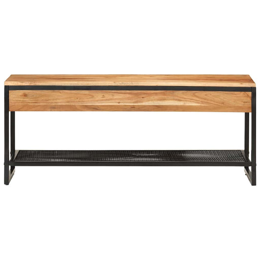 vidaXL Πάγκος Παπουτσιών 110x35x45 εκ. από Μασίφ Ξύλο Ακακίας/Σίδερο