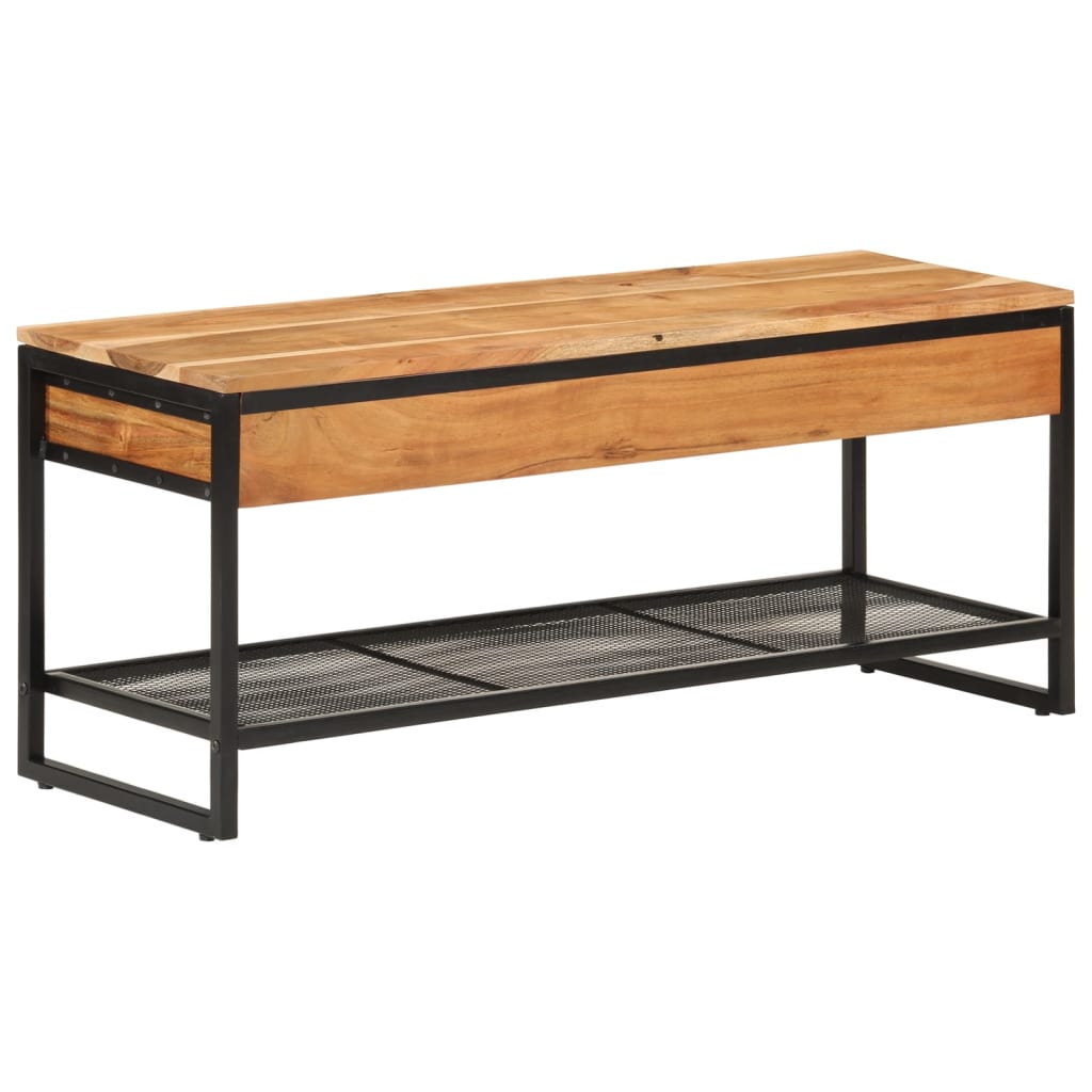 vidaXL Πάγκος Παπουτσιών 110x35x45 εκ. από Μασίφ Ξύλο Ακακίας/Σίδερο