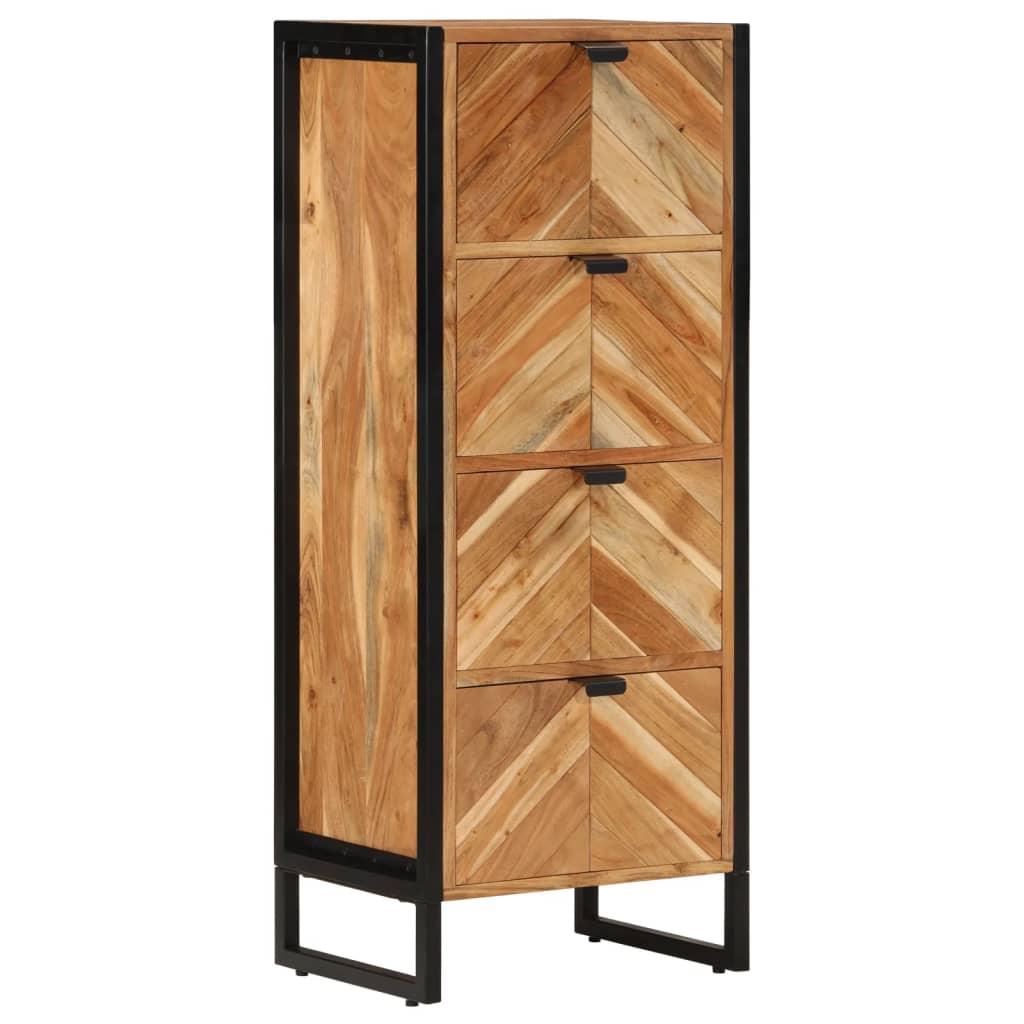 vidaXL Ντουλάπι Μπάνιου 40x30x100 εκ. από Μασίφ Ξύλο Ακακίας / Σίδερο