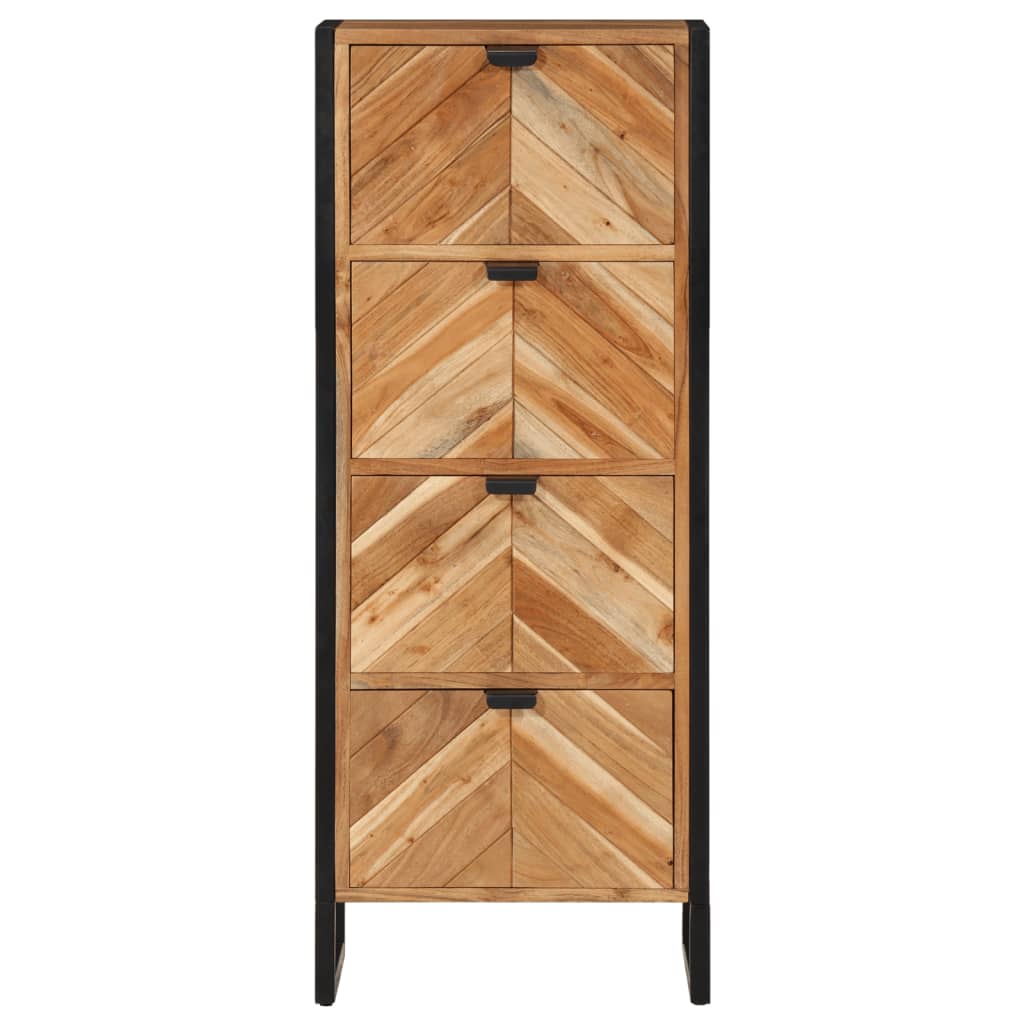 vidaXL Ντουλάπι Μπάνιου 40x30x100 εκ. από Μασίφ Ξύλο Ακακίας / Σίδερο