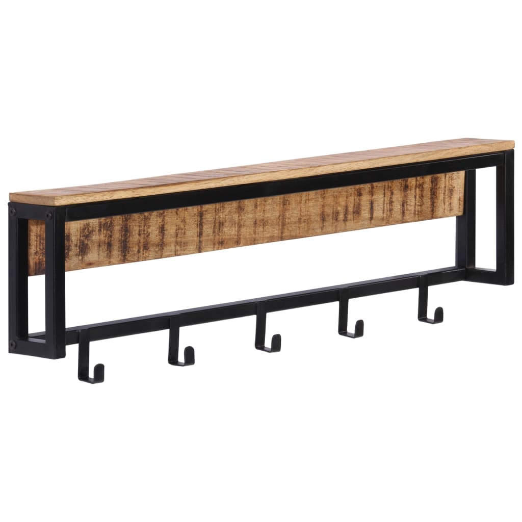 vidaXL Κρεμάστρα Ρούχων 87x10x27 εκ. Μασίφ Ακατέργαστο Ξύλο Μάνγκο