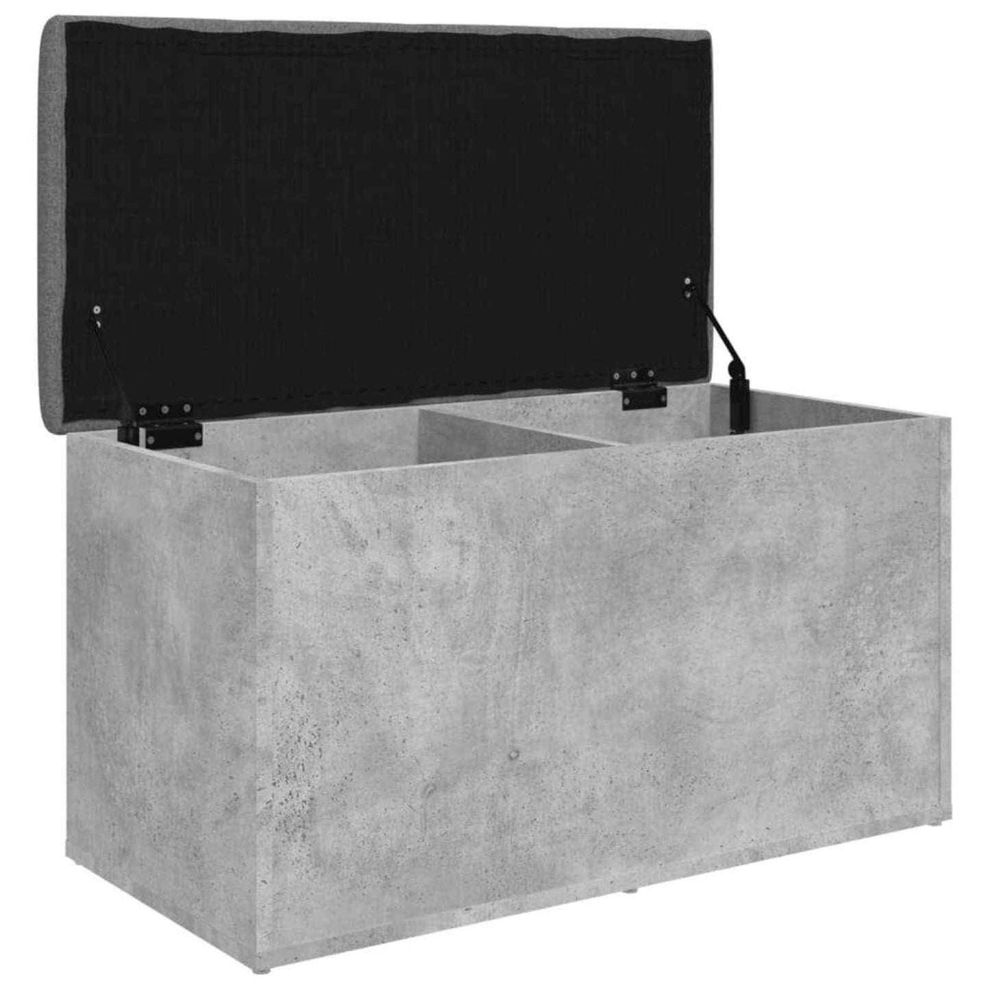 vidaXL Παγκάκι Αποθήκευσης Γκρι Σκυροδεμ. 82x42x45 εκ. Επεξεργ. Ξύλο