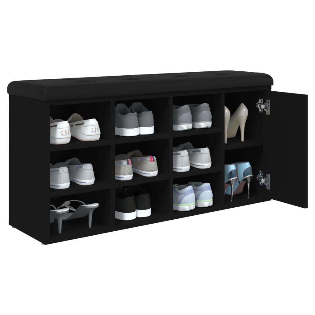 vidaXL Παπουτσοθήκη Μαύρη 102 x 32 x 50 εκ. από Επεξεργασμένο Ξύλο