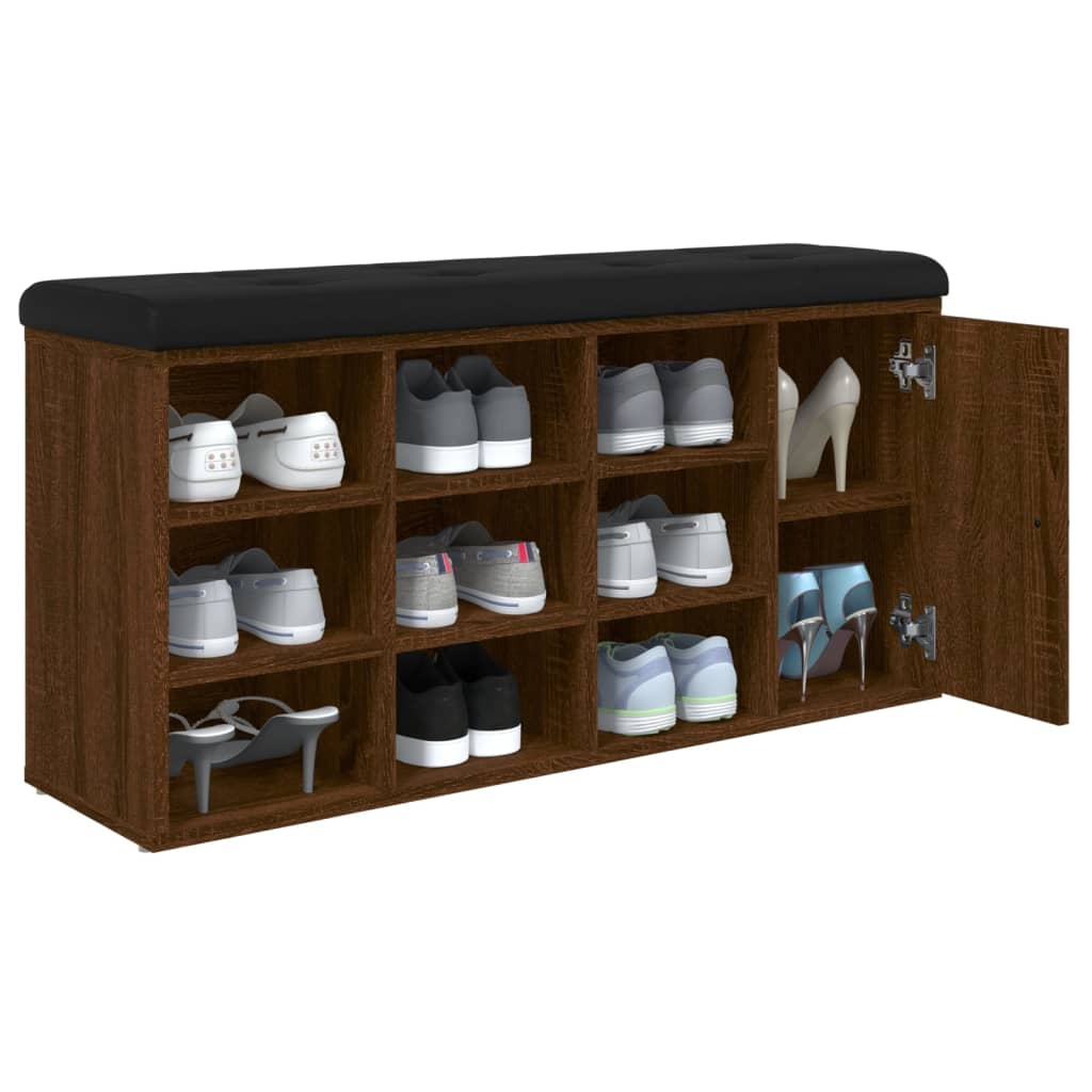 vidaXL Παπουτσοθήκη Καφέ Δρυς 102x32x50 εκ. από Επεξεργασμένο Ξύλο