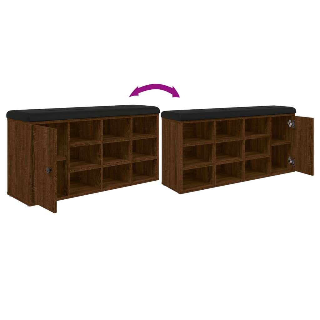 vidaXL Παπουτσοθήκη Καφέ Δρυς 102x32x50 εκ. από Επεξεργασμένο Ξύλο