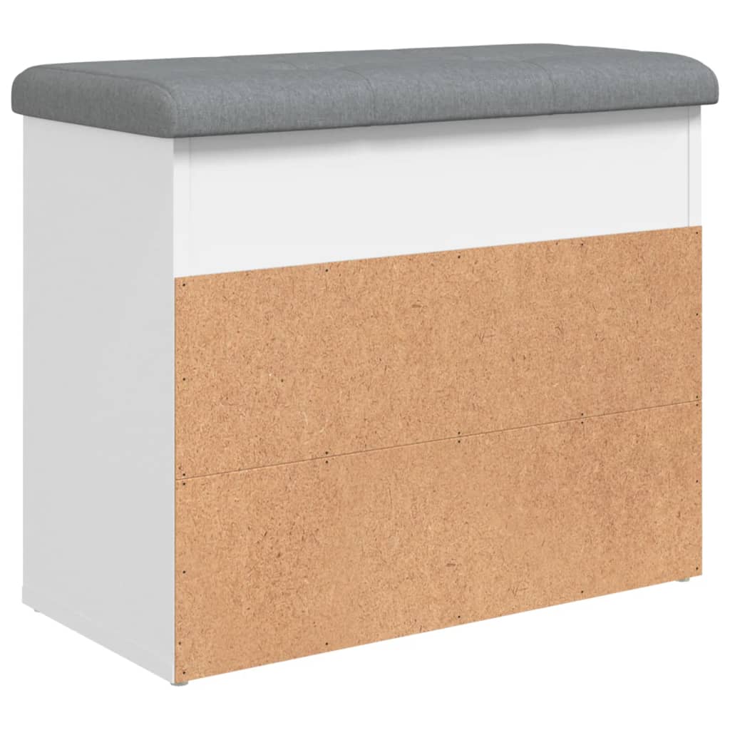 vidaXL Παγκάκι Παπουτσιών Λευκό 62 x 32 x 50 εκ. από Τεχνητό Ξύλο