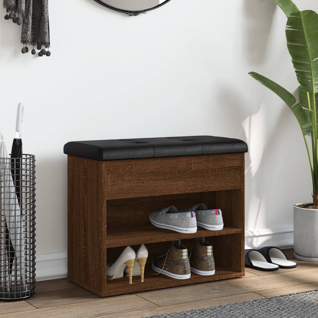 vidaXL Παπουτσοθήκη Καφέ Δρυς 62x32x50 εκ. από Επεξεργασμένο Ξύλο