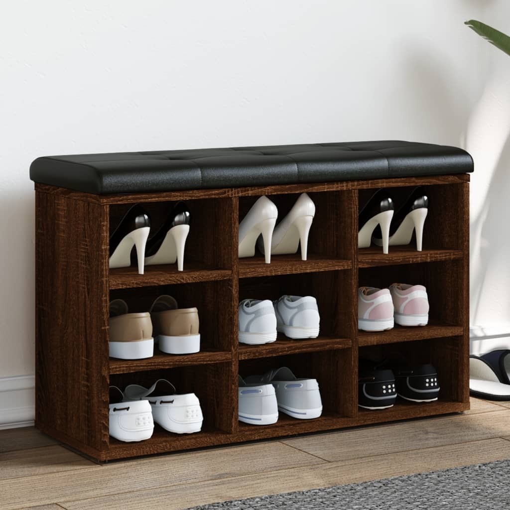 vidaXL Παπουτσοθήκη Καφέ Δρυς 82x32x50 εκ. από Επεξεργασμένο Ξύλο