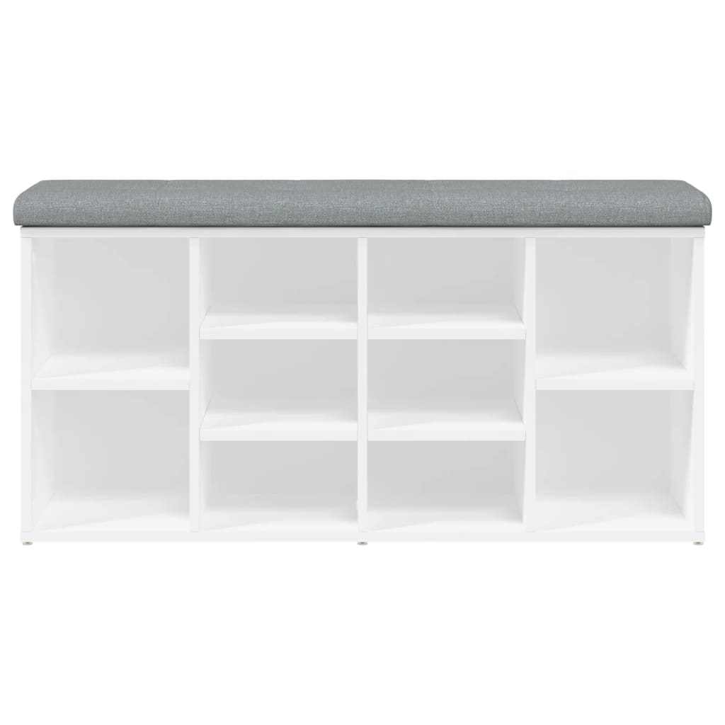 vidaXL Παγκάκι Παπουτσιών Λευκό 102 x 32 x 50 εκ. από Τεχνητό Ξύλο