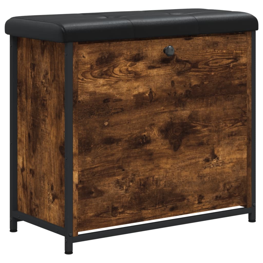 vidaXL Παπουτσοθήκη με Ανακλιν. Συρτάρι Καπνιστή Δρυς 62x32x56 εκ.