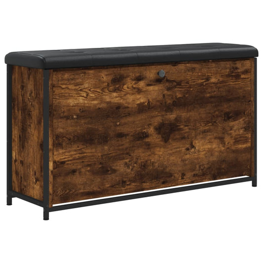 vidaXL Παπουτσοθήκη με Ανακλινόμ. Συρτάρι Καπνιστή Δρυς 102x32x56 εκ.