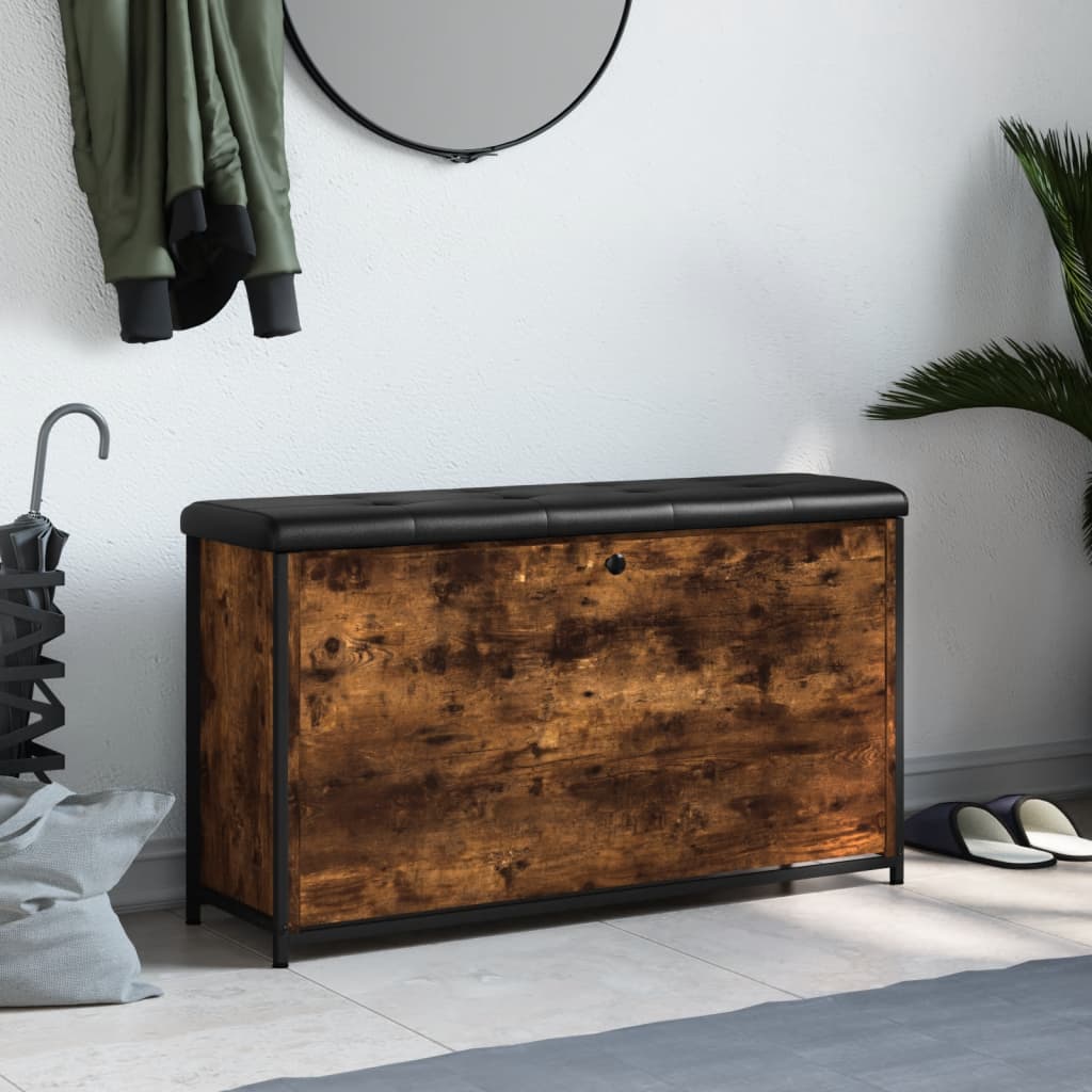 vidaXL Παπουτσοθήκη με Ανακλινόμ. Συρτάρι Καπνιστή Δρυς 102x32x56 εκ.