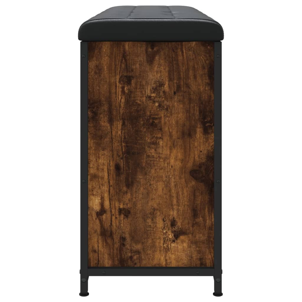 vidaXL Παπουτσοθήκη με Ανακλινόμ. Συρτάρι Καπνιστή Δρυς 102x32x56 εκ.