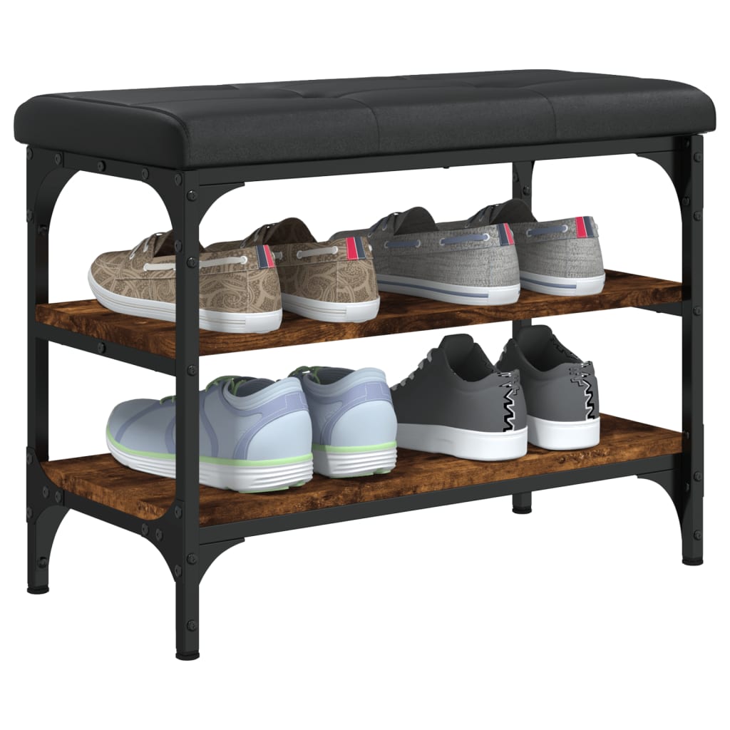 vidaXL Παπουτσοθήκη Καπνιστή Δρυς 62x32x47 εκ. από Επεξεργασμένο Ξύλο