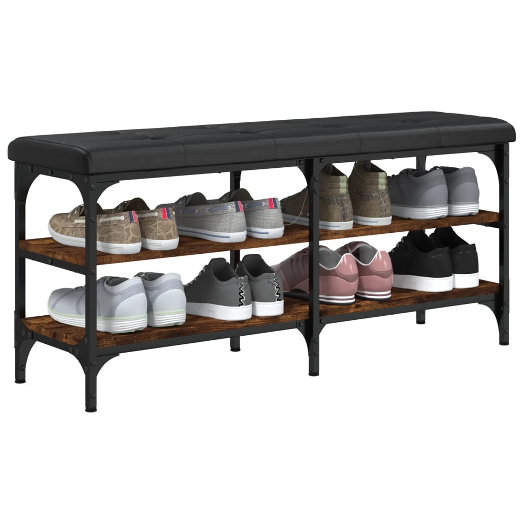 vidaXL Παπουτσοθήκη Καπνιστή Δρυς 102x32x47 εκ. από Επεξεργασμένο Ξύλο