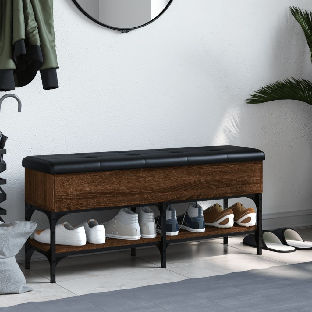 vidaXL Παπουτσοθήκη Καφέ Δρυς 102x32x45 εκ. από Επεξεργασμένο Ξύλο