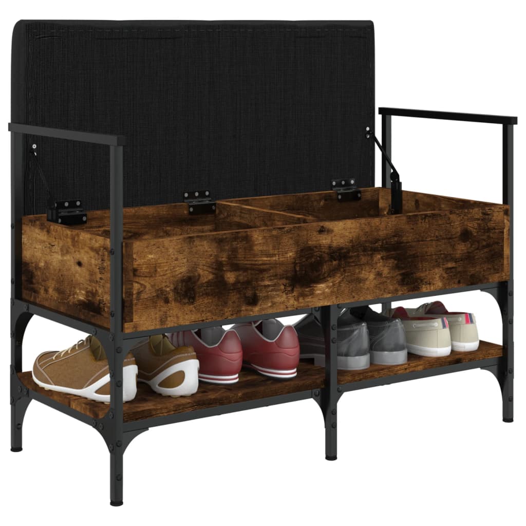 vidaXL Παπουτσοθήκη Καπνιστή Δρυς 85,5x42x57,5 εκ. Επεξεργασμένο Ξύλο