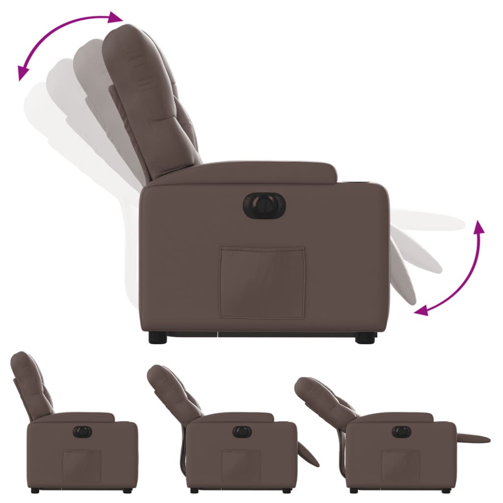 vidaXL Πολυθρόνα Ηλεκ Ανακλινόμενη με Ανύψωση Συνθετικό Δέρμα