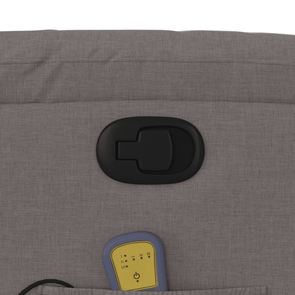 vidaXL Πολυθρόνα Μασάζ Ανακλινόμενη με Ανύψωση Taupe Υφασμάτινη