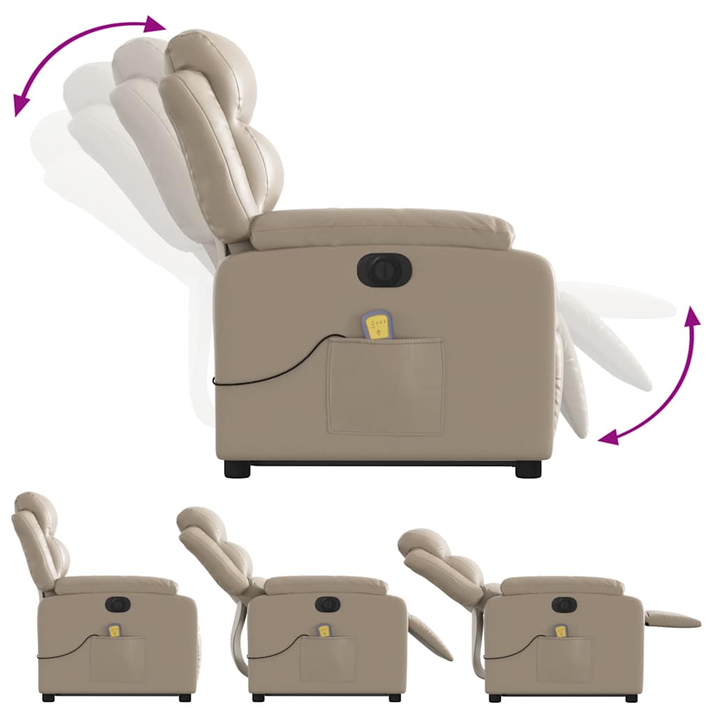 vidaXL Πολυθρόνα Μασάζ Ηλεκ.Ανακλινόμενη με Ανύψωση Συνθ. Δέρμα