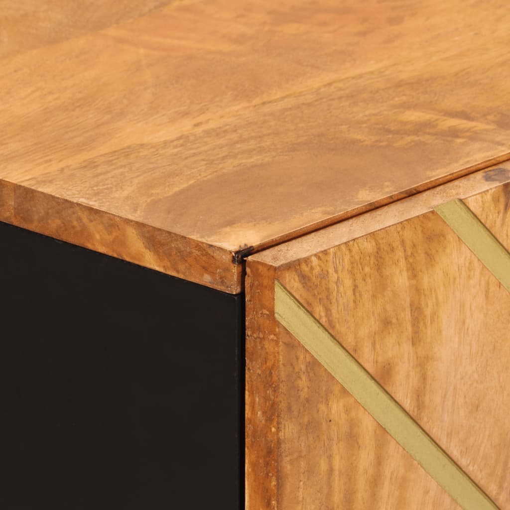 vidaXL Βοηθητικά Έπιπλα 3Τεμ Καφέ/Μαύρο 60x33,5x75εκ Μασίφ Ξύλο Μάνγκο