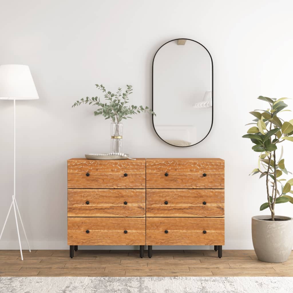 vidaXL Βοηθητικά Ντουλάπια 2 τεμ. 60x33x75 εκ. από Μασίφ Ξύλο Ακακίας