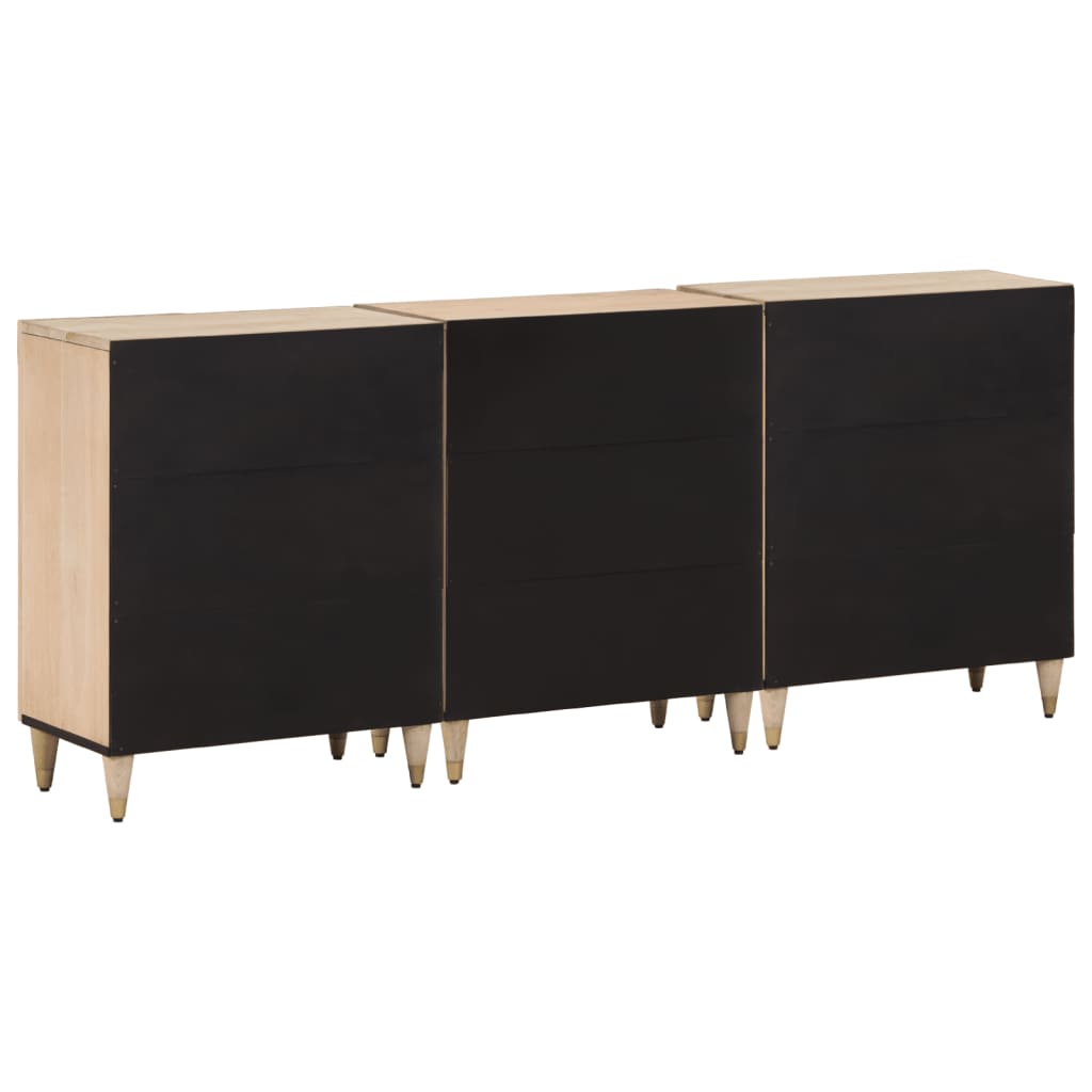 vidaXL Βοηθητικά Ντουλάπια 3 Τεμ. 60x33x75 εκ. από Μασίφ Ξύλο Μάνγκο