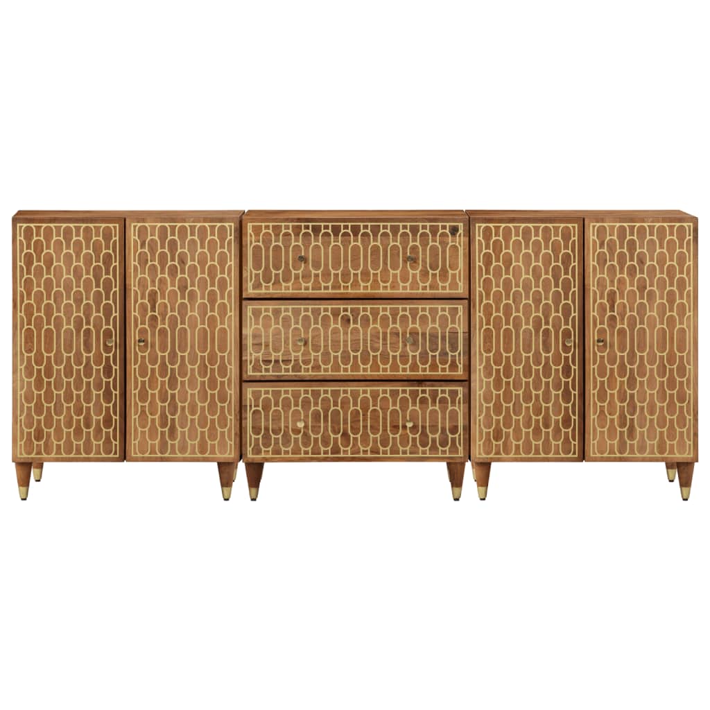 vidaXL Βοηθητικά Ντουλάπια 3 Τεμ. 60x33x75 εκ. από Μασίφ Ξύλο Μάνγκο