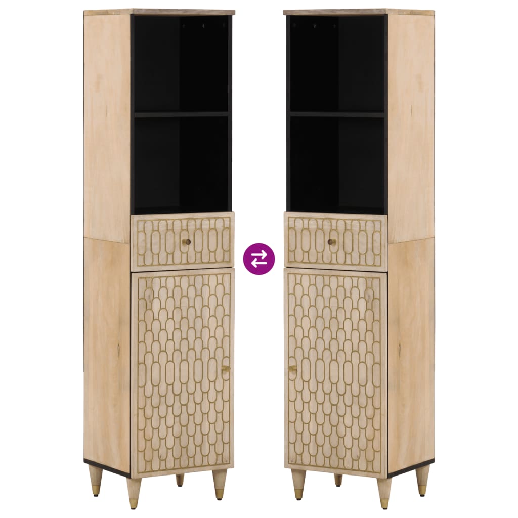 vidaXL Έπιπλα Μπάνιου Σετ 3 Τεμαχίων από Μασίφ Ξύλο Μάνγκο