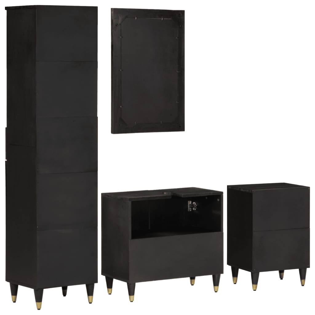 vidaXL Έπιπλα Μπάνιου Σετ 4 Τεμαχίων από Μασίφ Ξύλο Μάνγκο