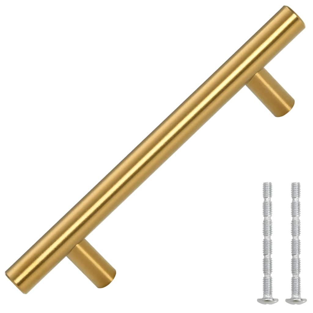 vidaXL Λαβές Ντουλαπιών 10 τεμ. Χρυσές 96 χιλ. από Ανοξείδωτο Ατσάλι